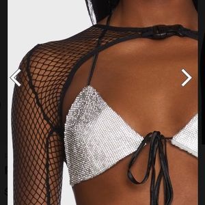 Fishnet buckle closure shrug